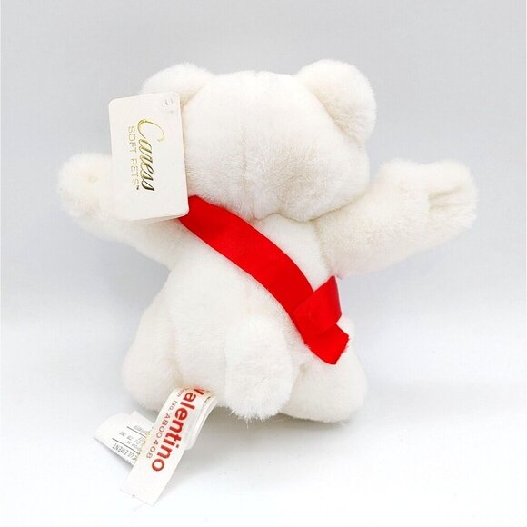 Russ Berrie White Bear Caress Soft Pets Plush Valentino I Love You This Much 7" - Picture 3 of 6